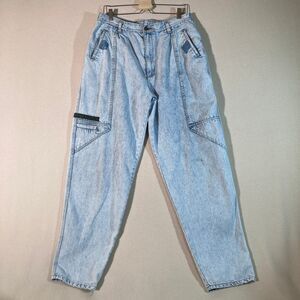 Gitano‎ Jeans Women's 36x32 Acid Wash Blue Vintage 80's Baggy Tapered Retro Rock
